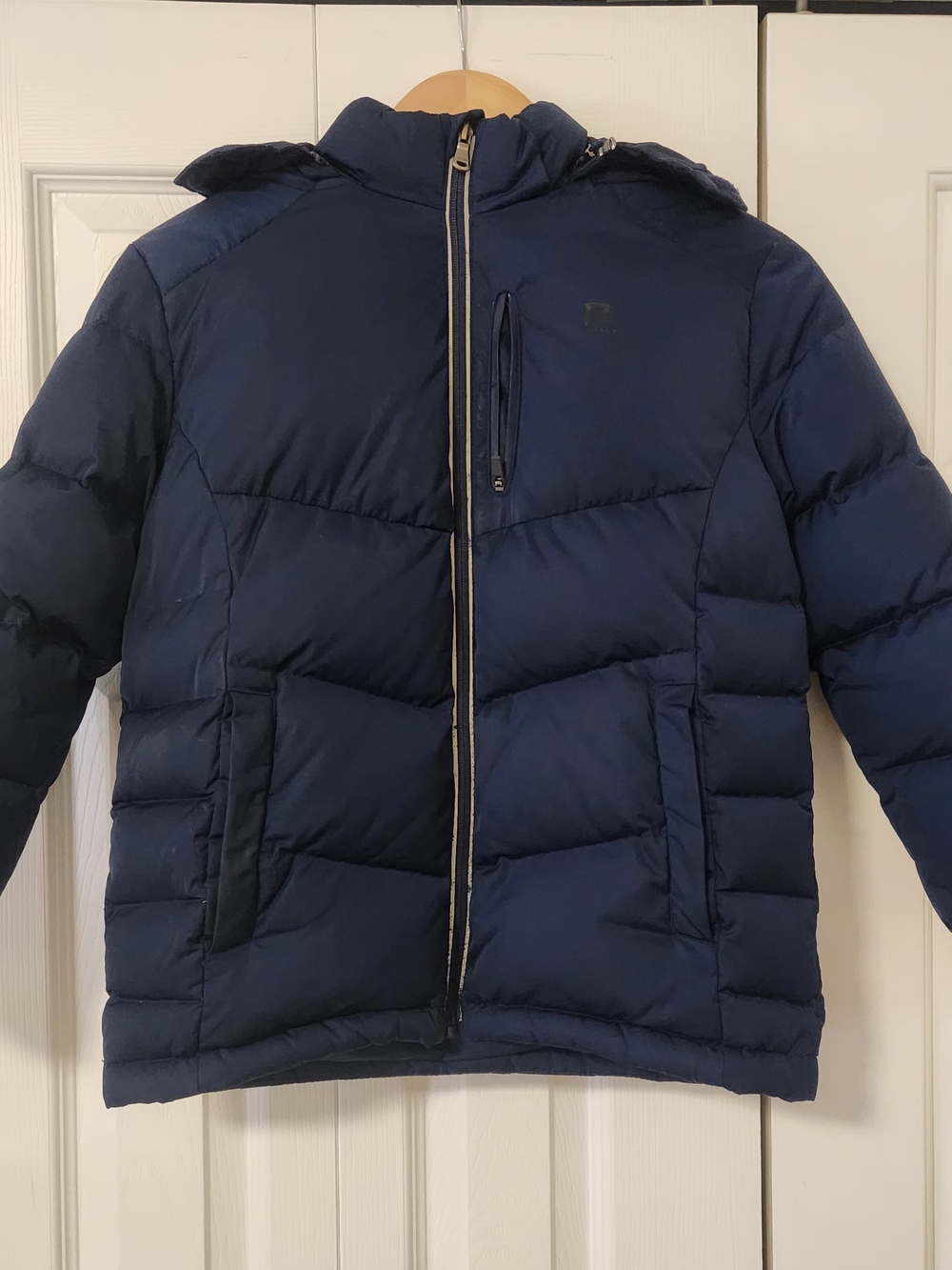 Children's Navy Puffer Jacket with Hood